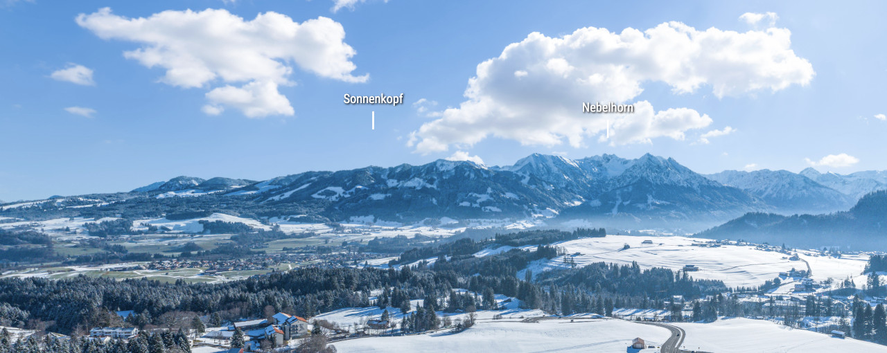 Bolsterlang zum Winterurlaub - Hörnerdörfer im Allgäu