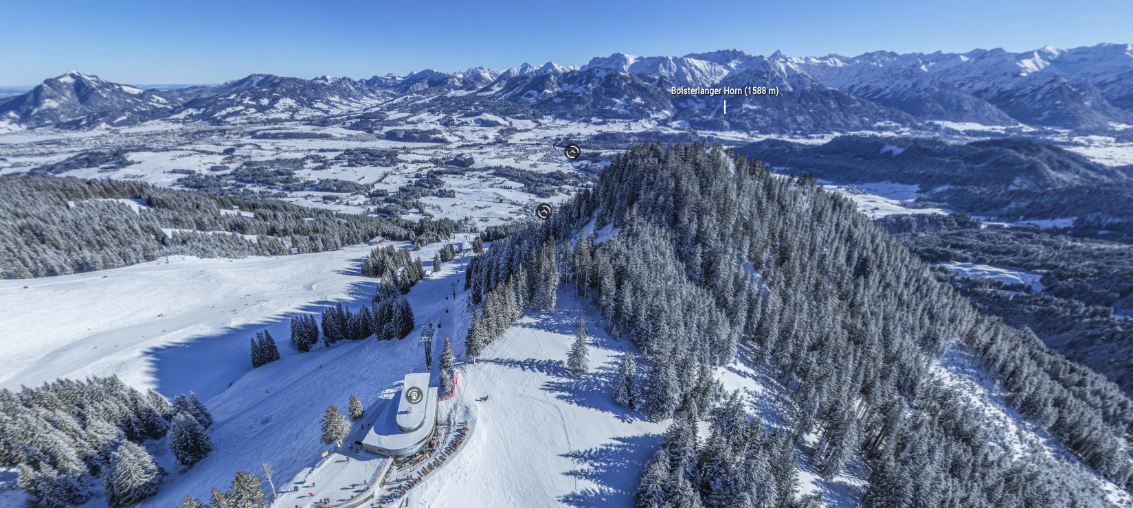 Winterpanorama an der Hörnerbahn in Bolsterlang - Hörnerdörfer im Allgäu