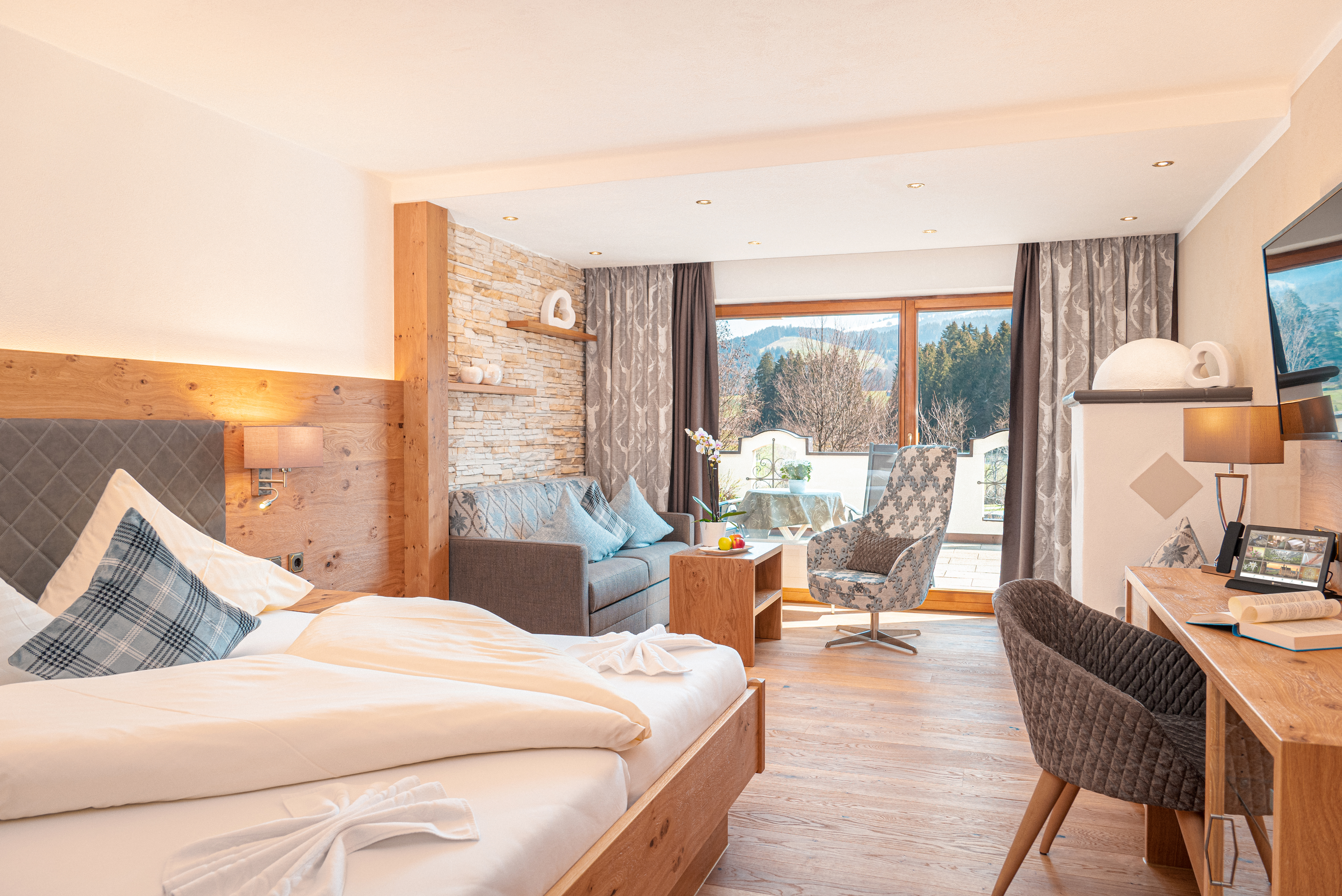 Doppelzimmer im Parkhotel Burgmühle in Fischen im Allgäu