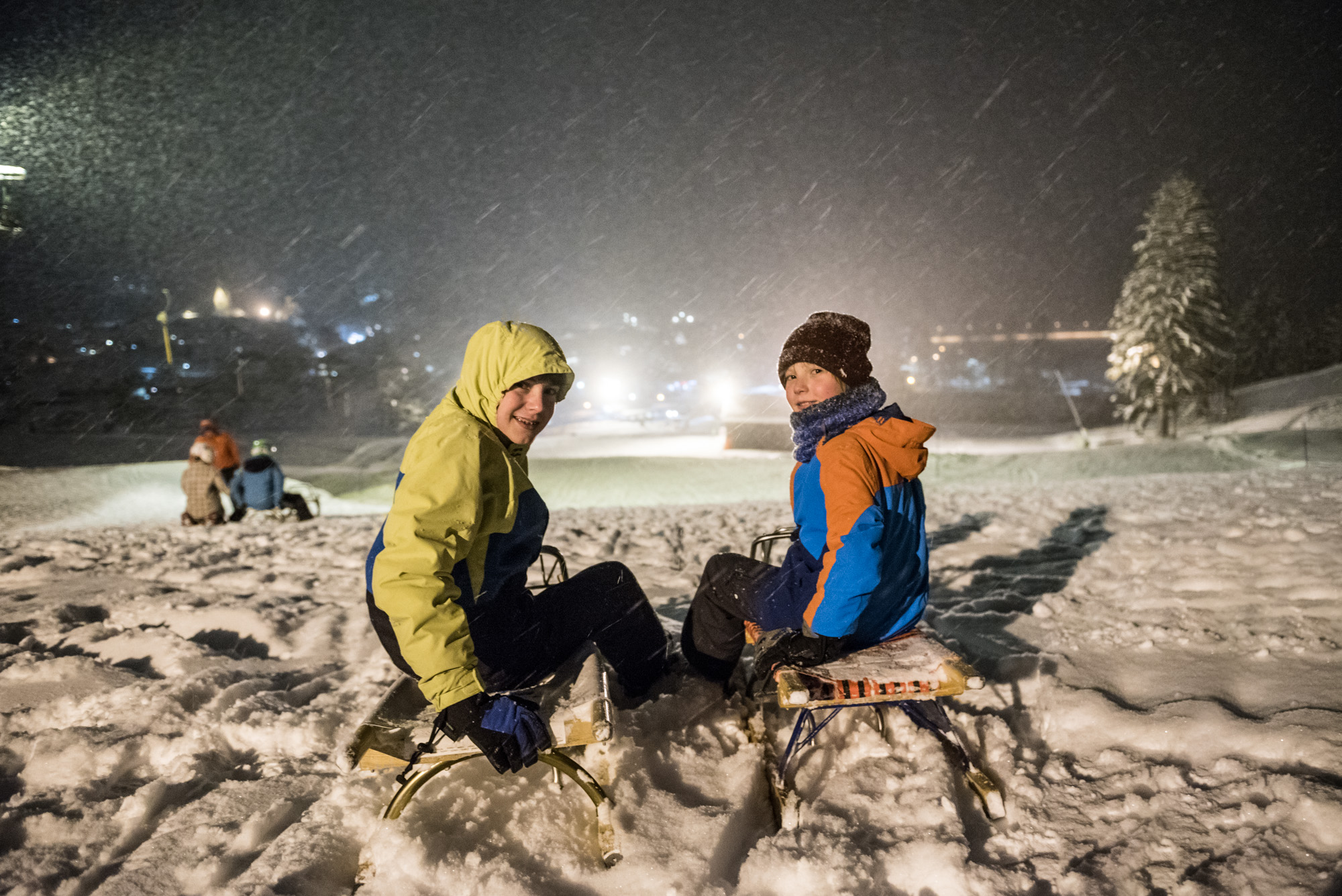 Abendrodeln am Stinesser in Fischen - Hörnerdörfer im Allgäu Abendrodeln am Stinesser in Fischen