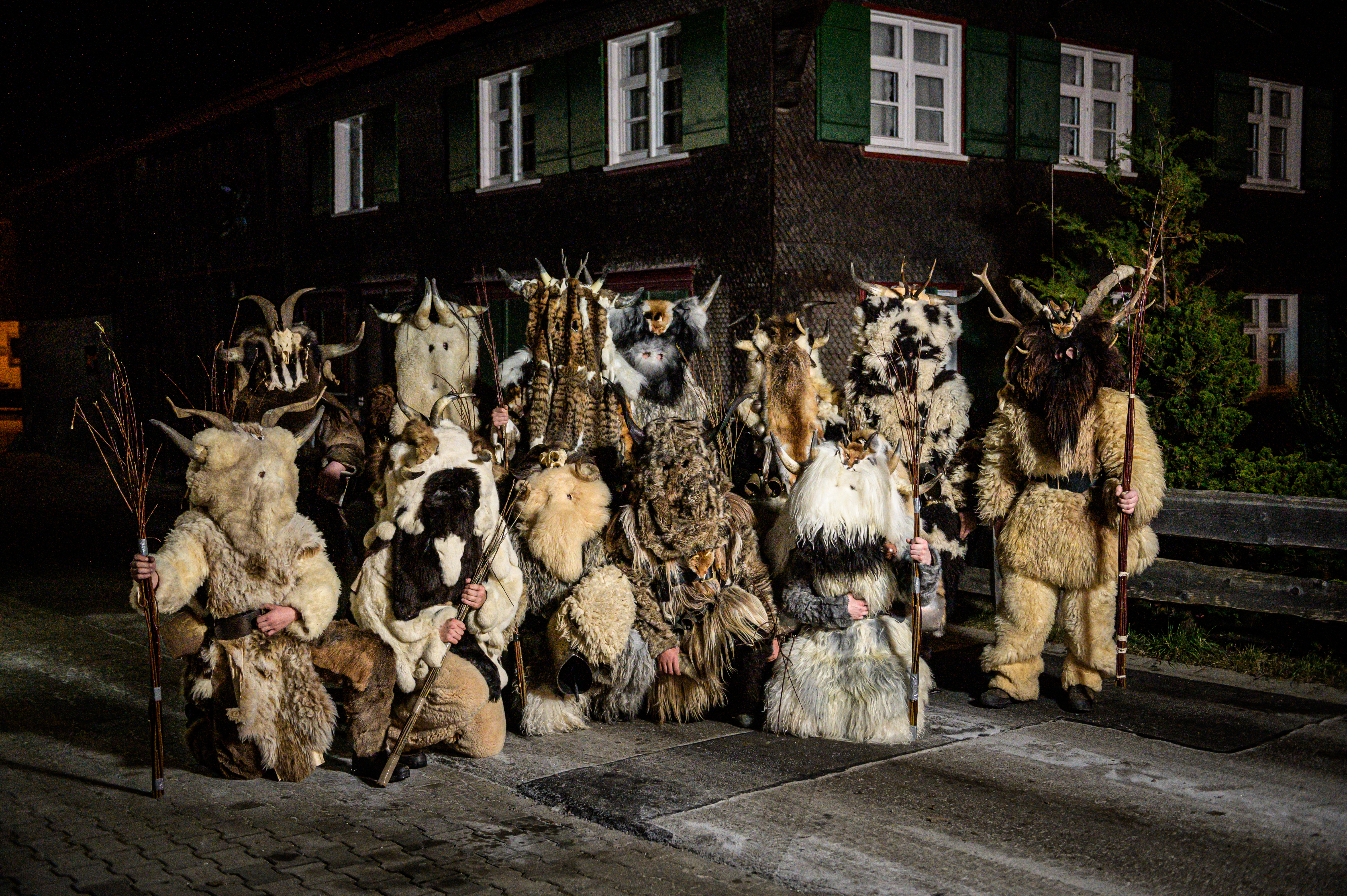 Klausengruppe in den Hörnerdörfern im Allgäu.