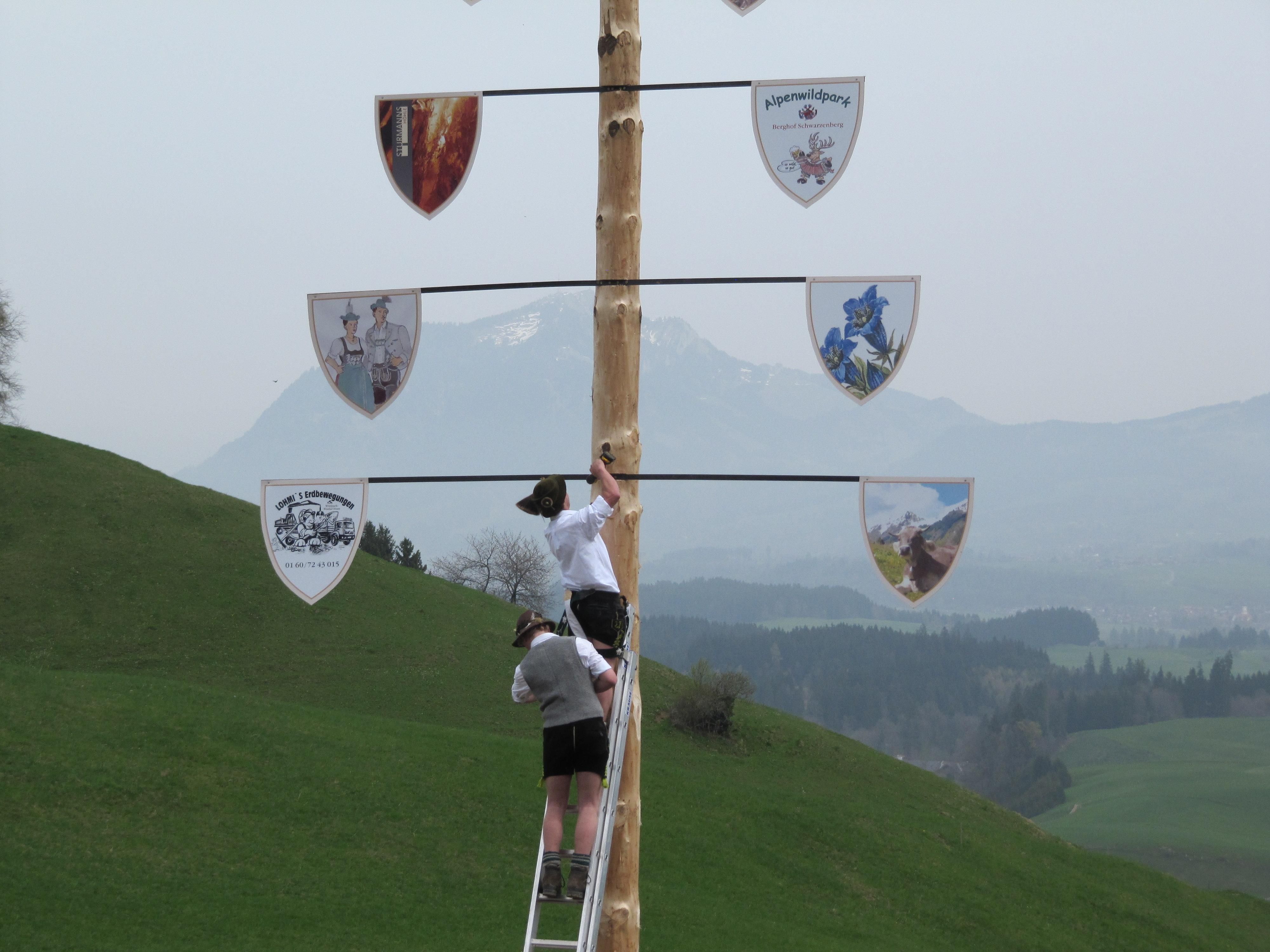 Maibaumaufstellen Obermaiselstein