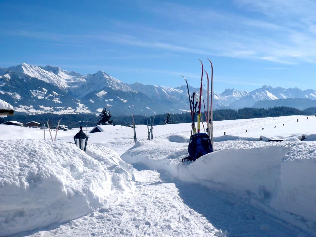 Einstieg zur Dorfloipe Ofterschwang im Allgäu