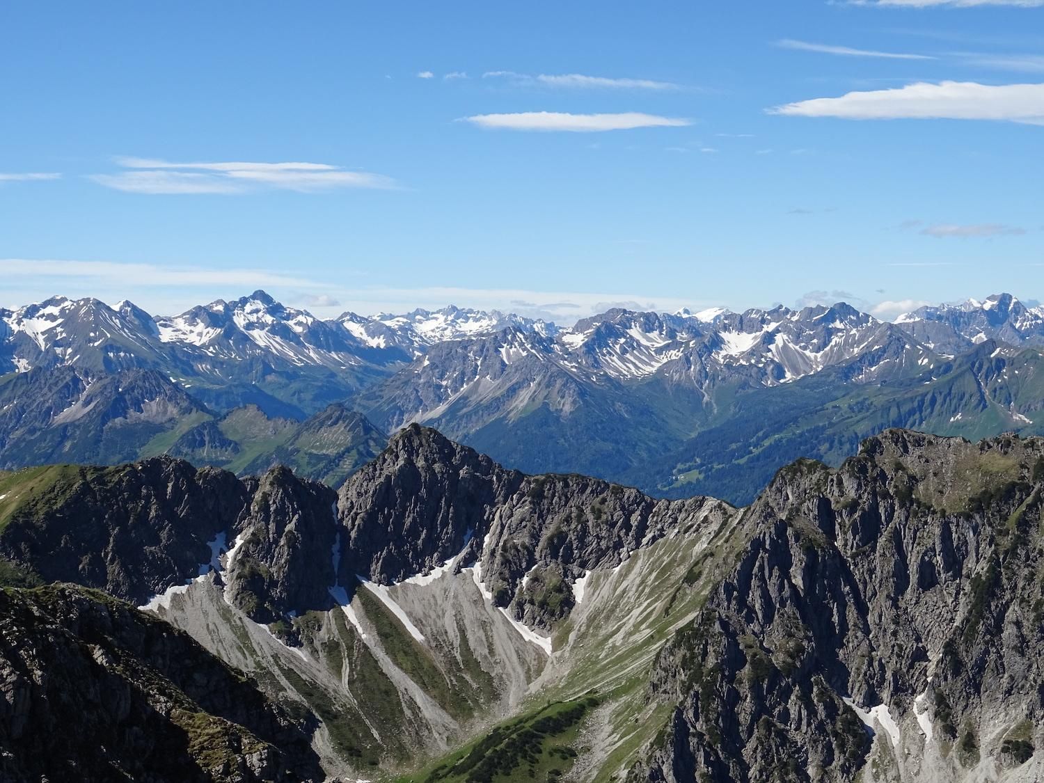Ansicht eines Bergpanoramas der Allgäuer Hochalpen