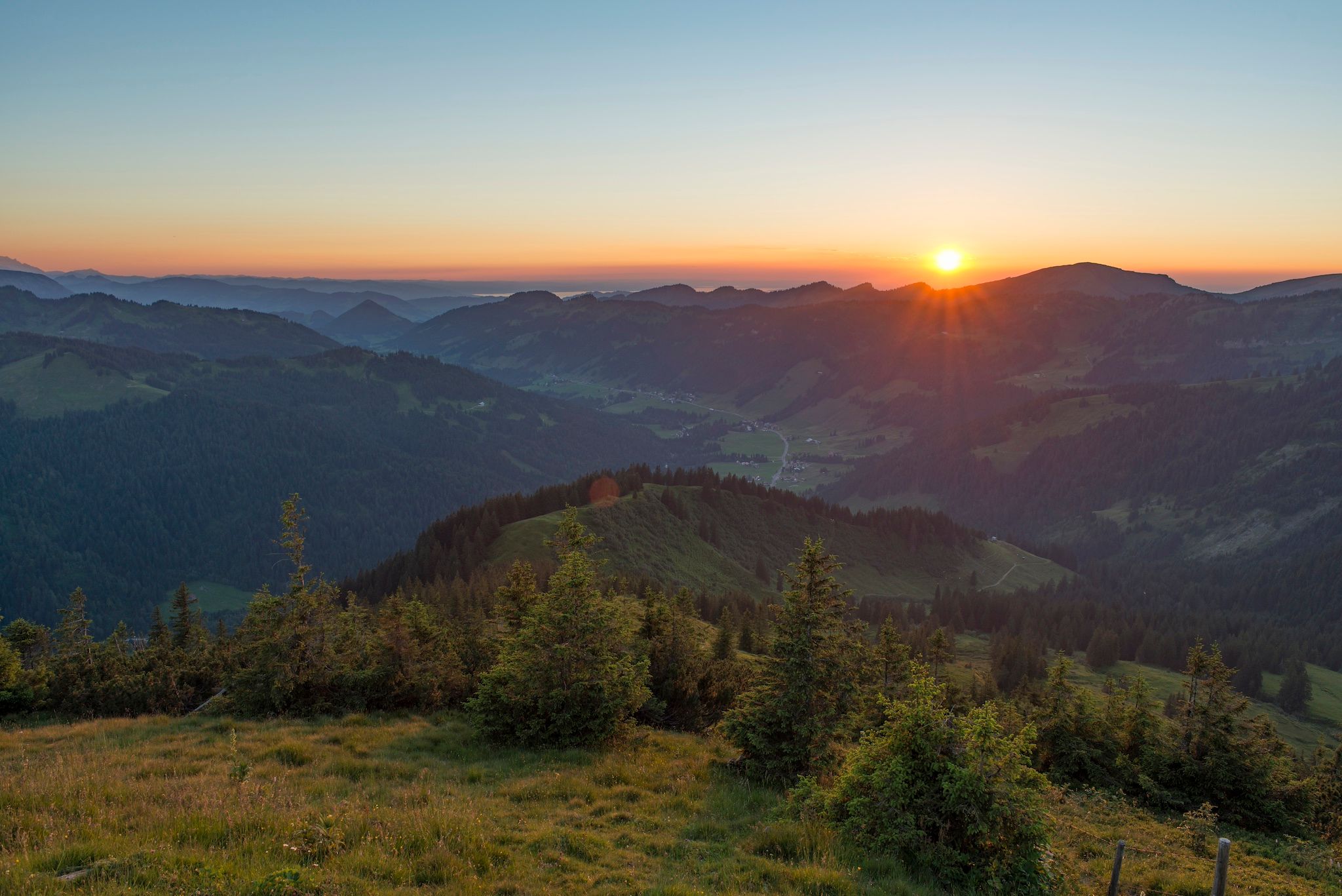 Abendstimmung auf dem Riedberger Horn bei Grasgehren