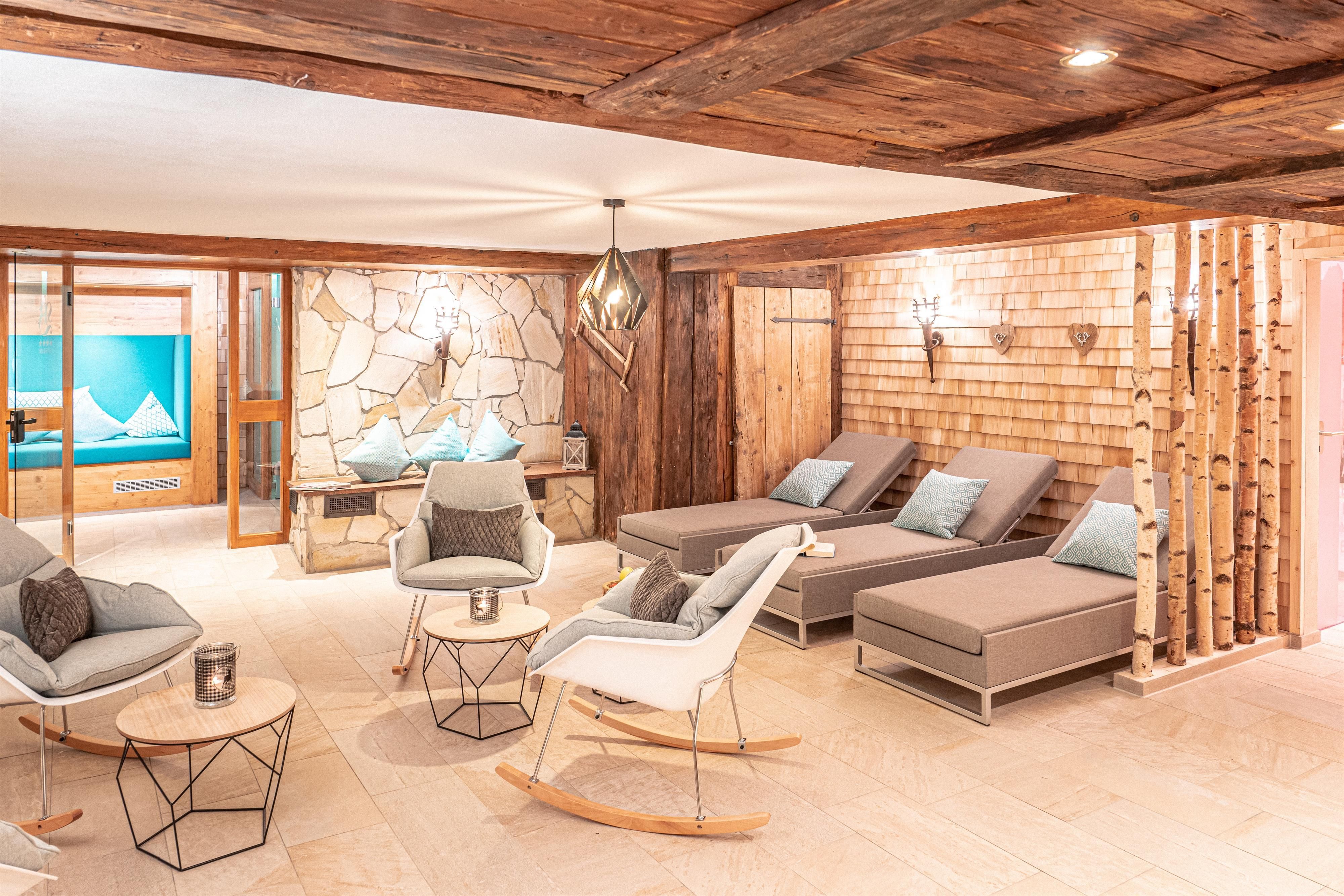 Der Ruheraum im Spa-Bereich des Hotels Burgmühle.