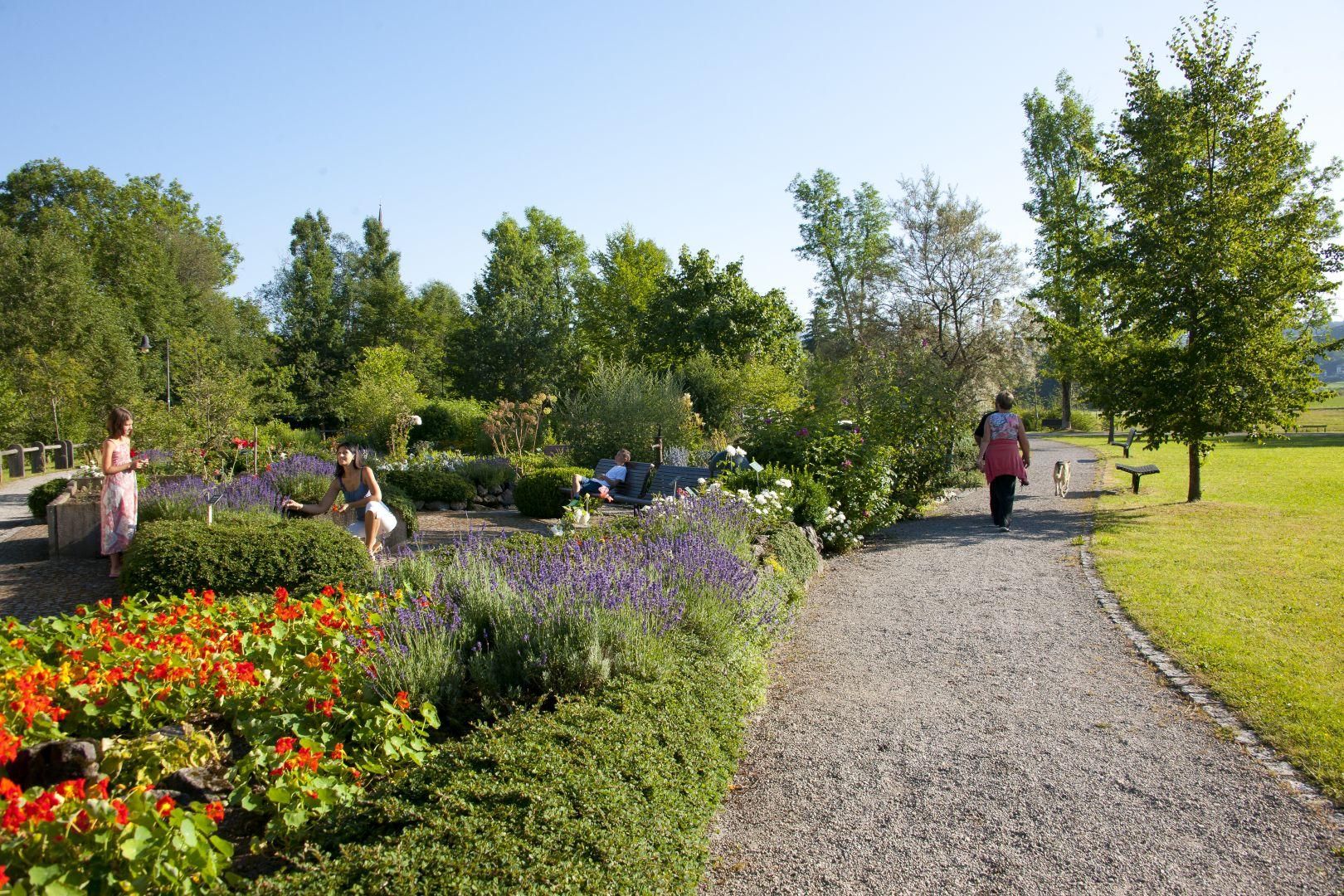 Der Kräutergarten liegt im Kurpark am Weidachwald, Nähe Minigolfplatz.