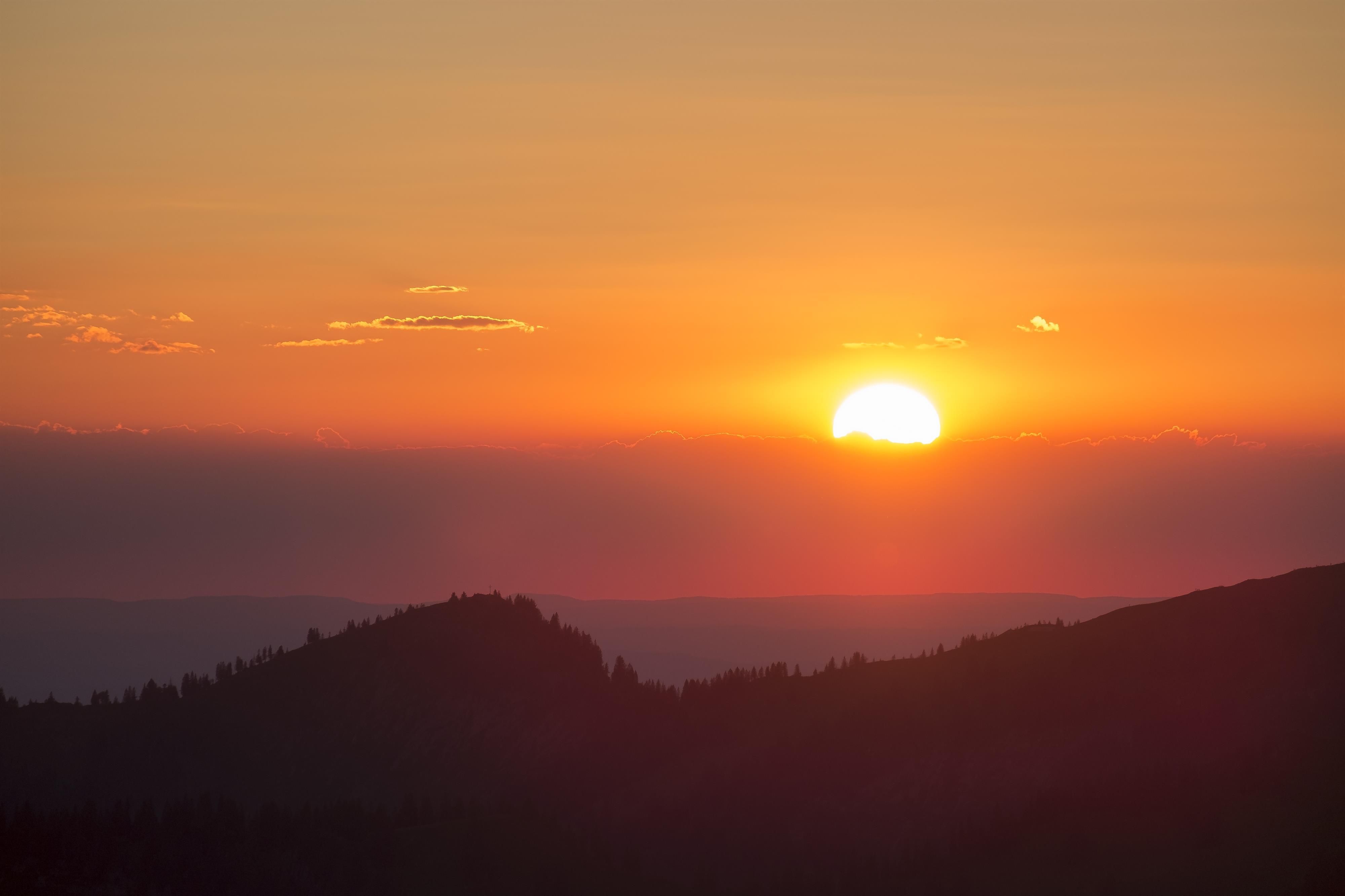 Ein Sonnenuntergang, am Riedberger Horn fotografiert.