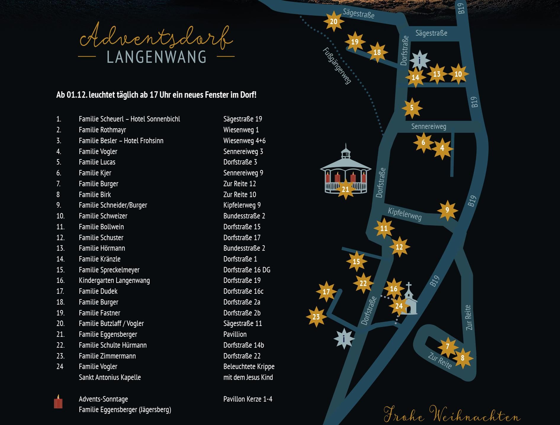 Adventsfenster Fensterplan