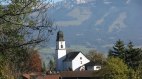 Blick auf die Kirche St. Alexander, © Bergblick Lodge - Ofterschwang