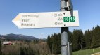 Wegweiser Richtung Untermühlegg, Weiler, Bolsterlang