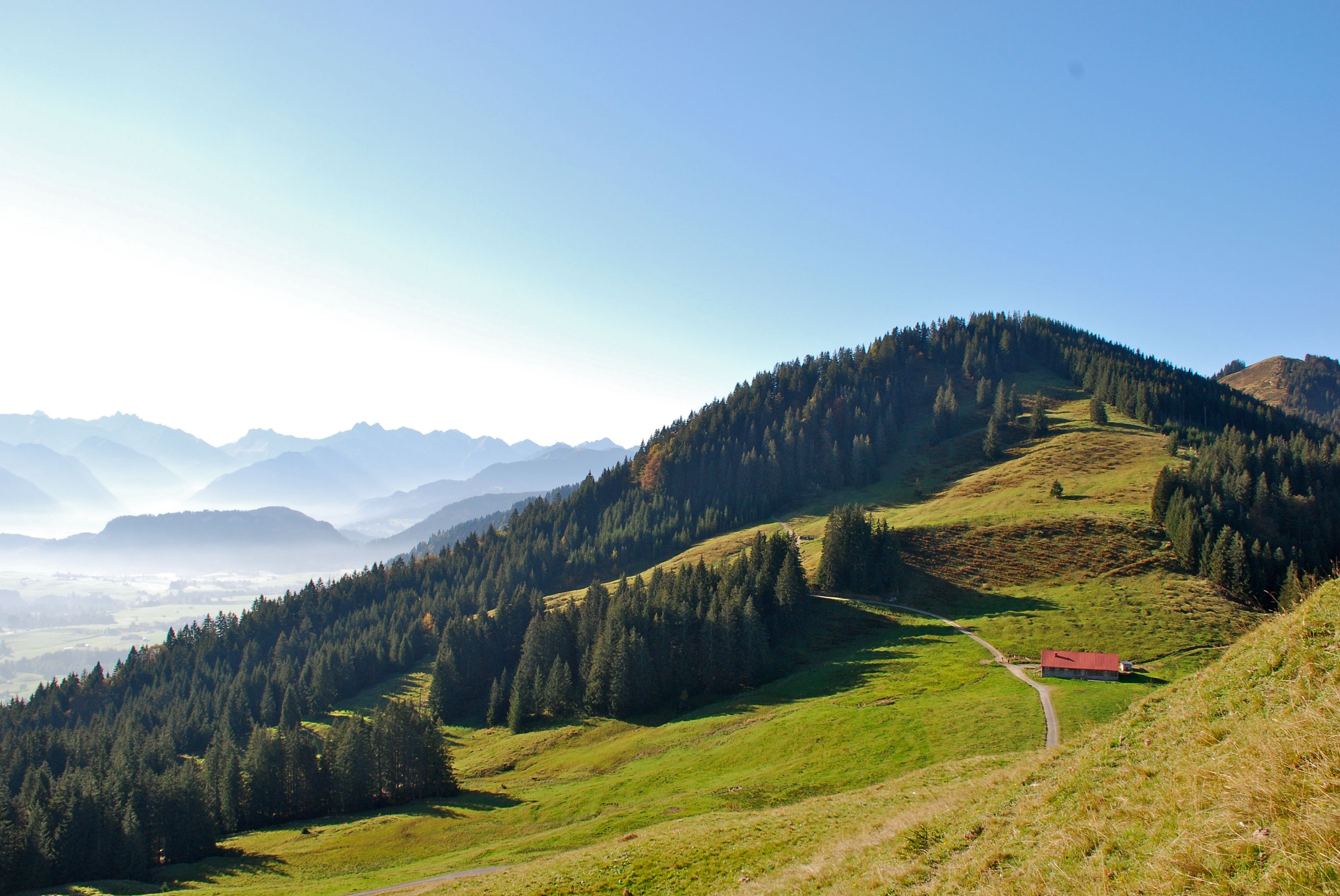 Blick auf Sigiswanger Horn mit Fahnengehren Alpe