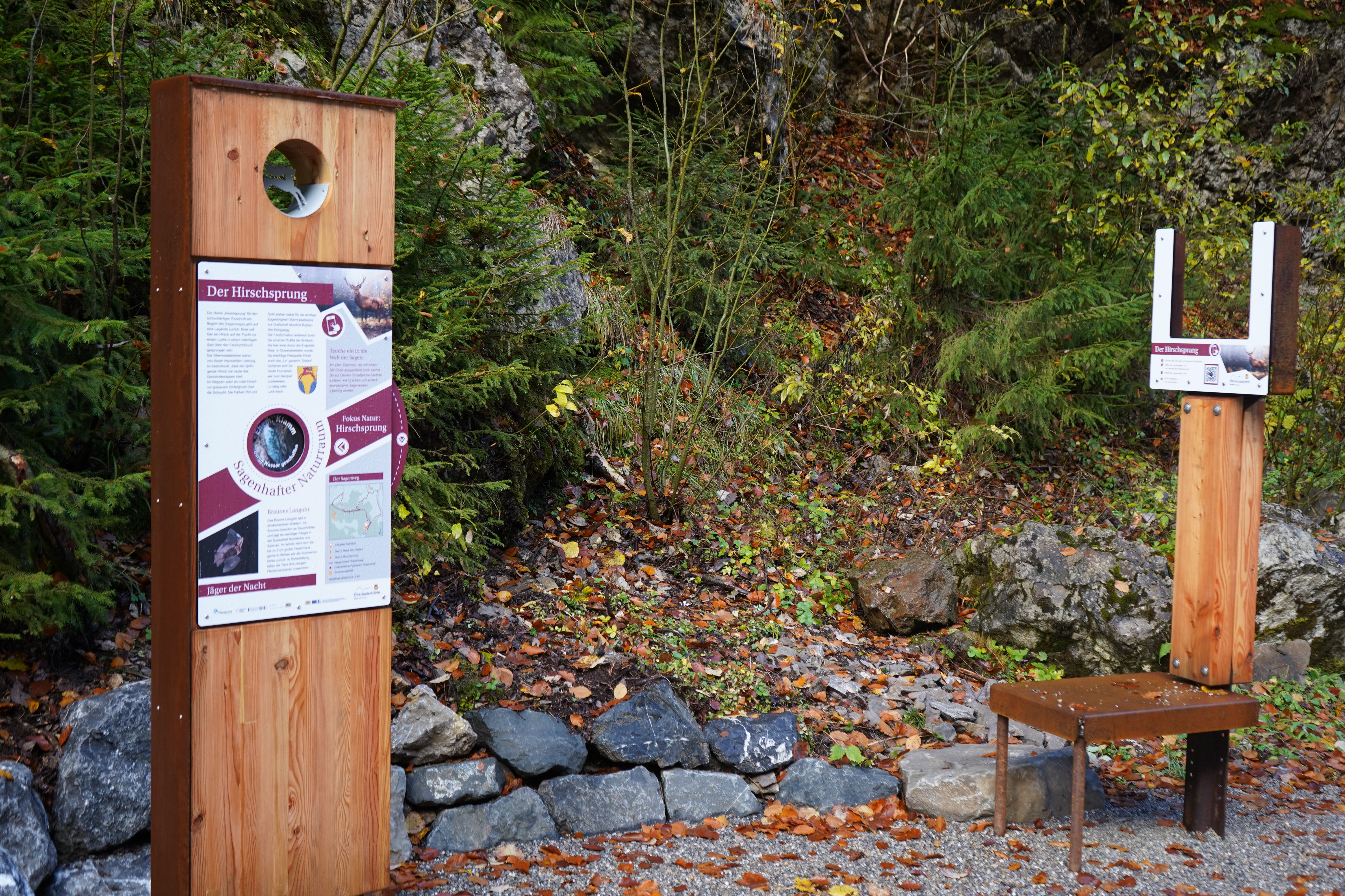 Sagenweg - Station am Hirschsprung bei Obermaiselstein