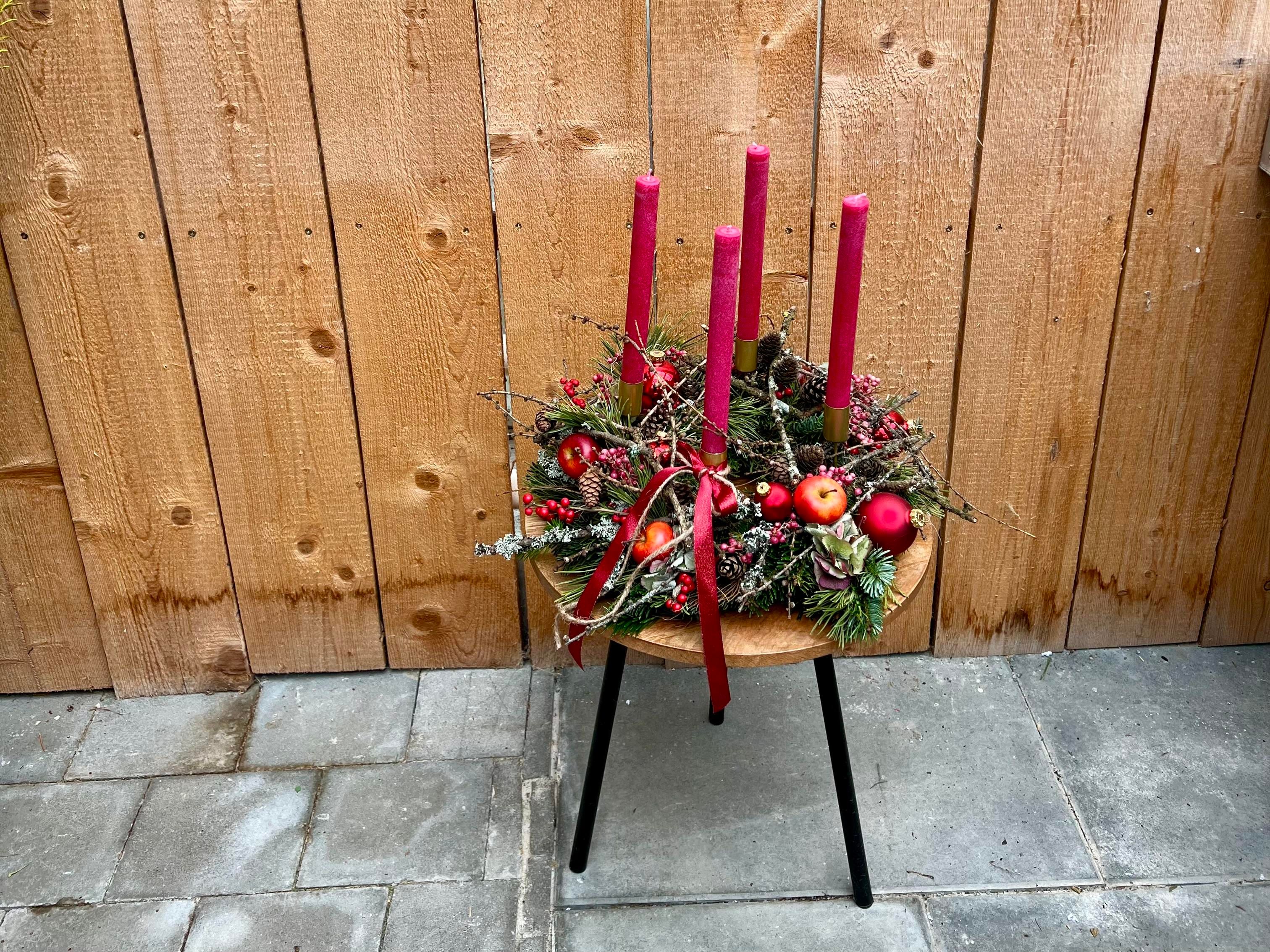 Adventskranz mit Stabkerzen