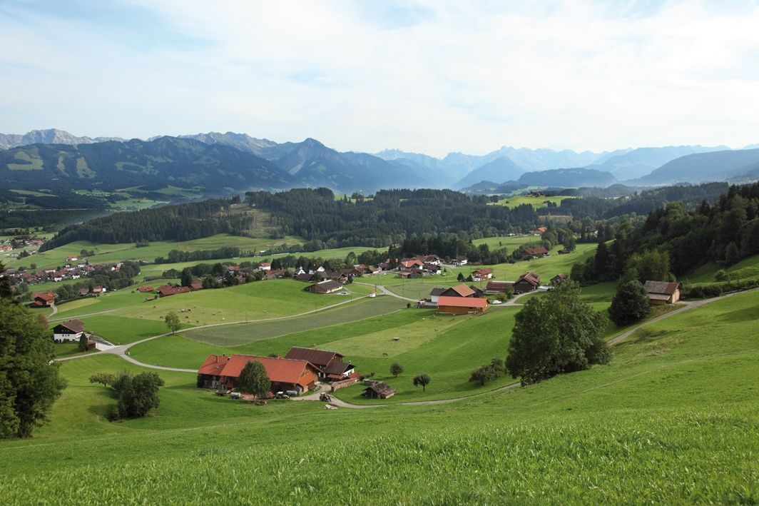 Blick auf Hüttenberg bei Ofterschwang im Allgäu