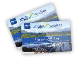 Die Allgäu-Walser-Card - Ihre Hörnerdörfer Gästekarte für viele kostenfreie und ermäßigte Leistungen in den Hörnerdörfern, dem Allgäu und dem Kleinwalsertal.