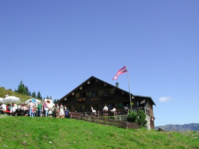Blick zur Burgl Hütte