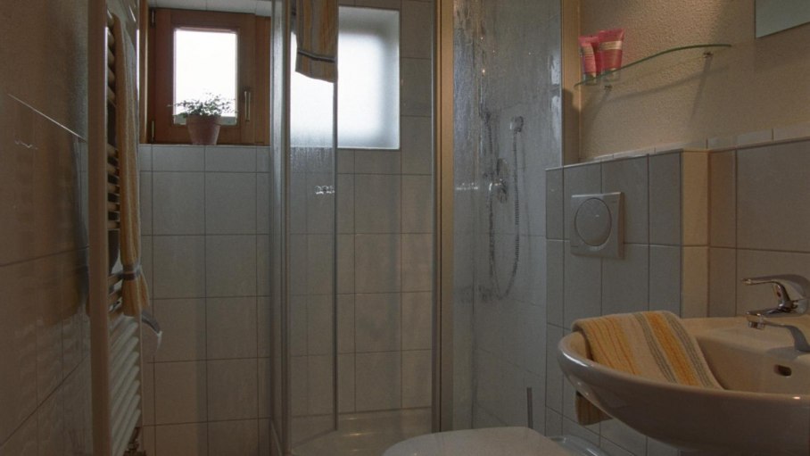 Ferienwohnung 1 - Badezimmer mit Dusche, © Ferienwohnung Heinl - Obermaiselstein